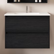 Laulea 750mm Wall Hung Single Vanity with Ceramic Countertop